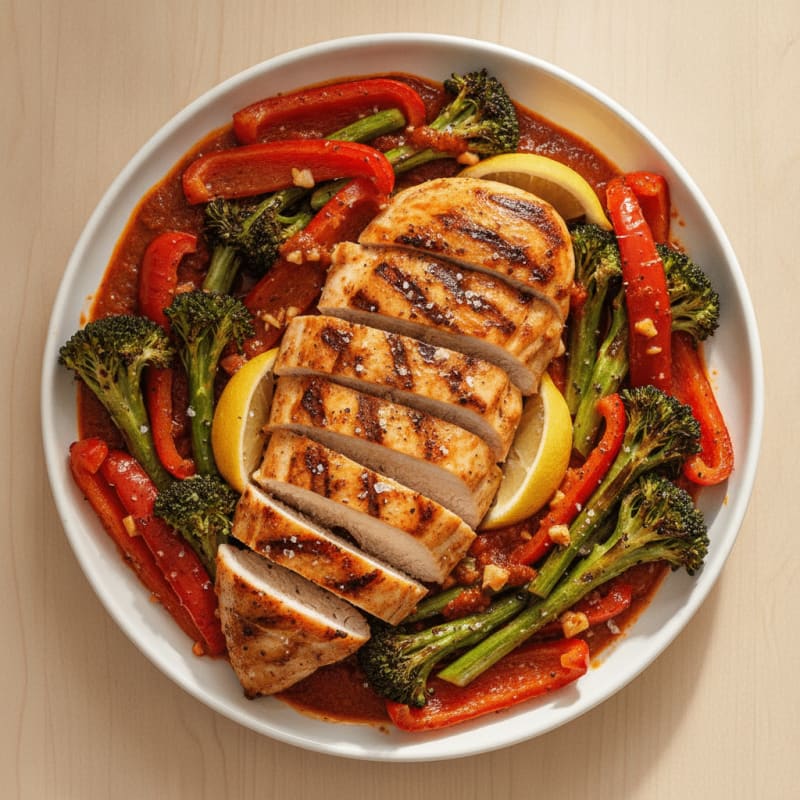 Spicy Harissa Chicken with Roasted Vegetables