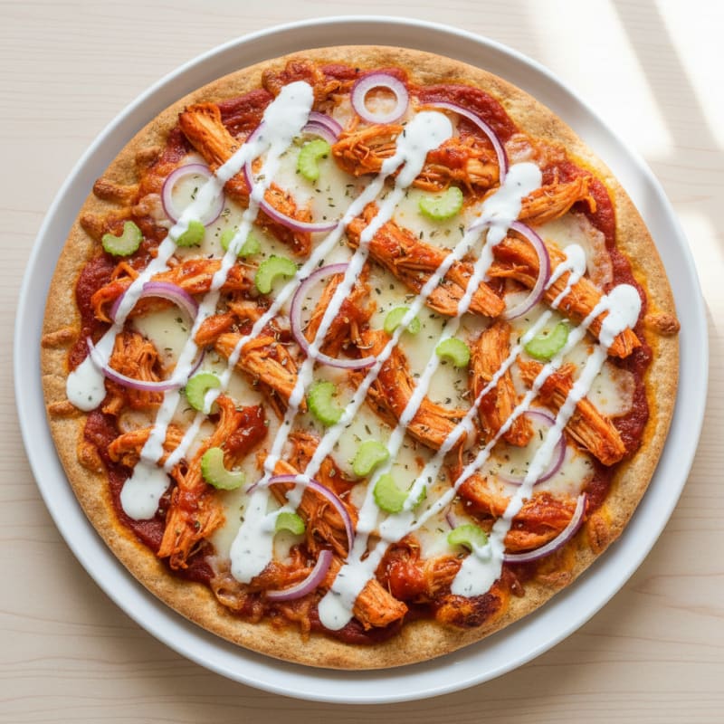 Crispy Buffalo Chicken Pizza with Ranch