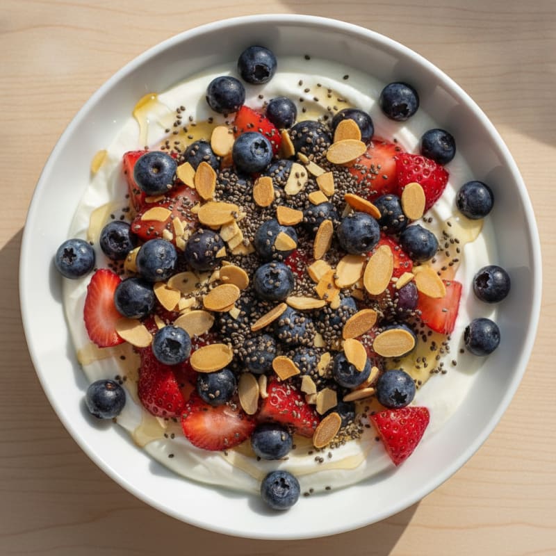 Creamy Greek Yogurt with Fresh Berries and Chia