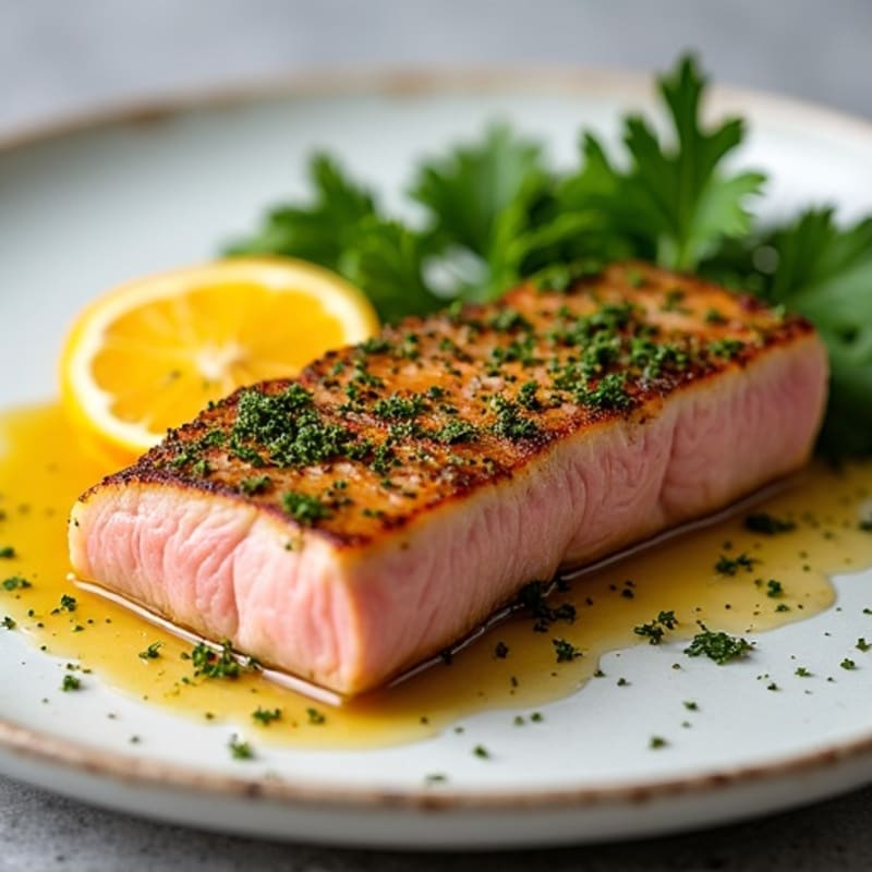Herb-Crusted Seared Tuna with Citrus Glaze