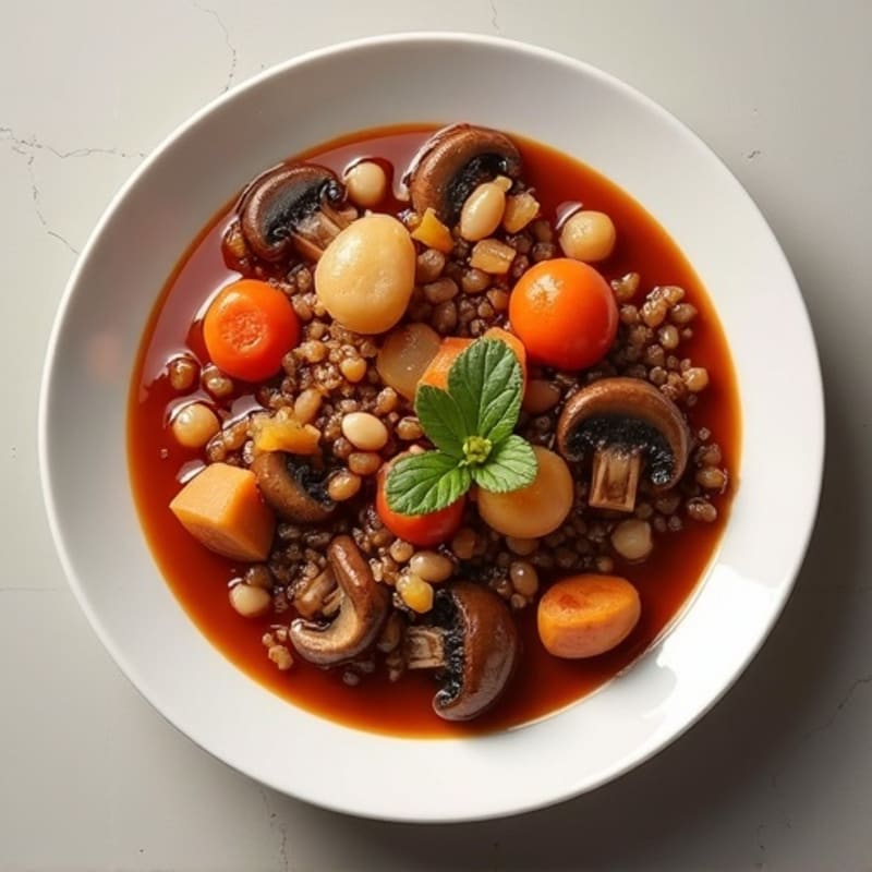 Hearty Mushroom and Vegetable Red Wine Stew