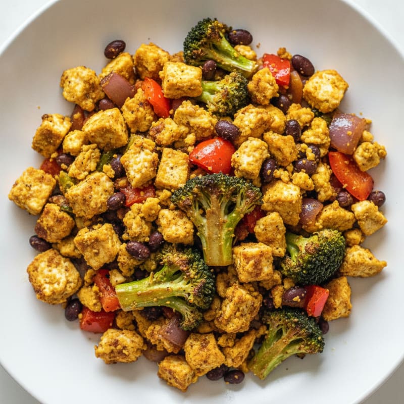 Hearty Tofu Scramble with Roasted Vegetables