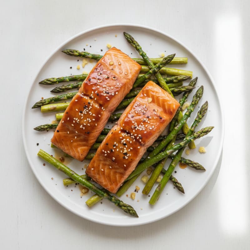 Teriyaki Glazed Salmon with Roasted Asparagus