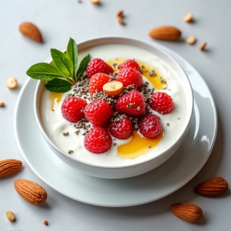 Greek Yogurt with Chia Seeds and Almonds