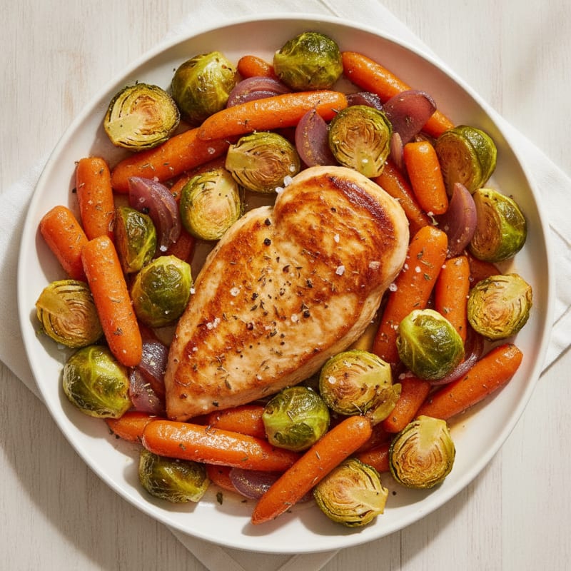 Pan-Seared Chicken with Roasted Vegetables