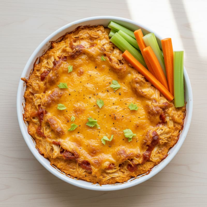 Creamy Buffalo Chicken Dip Bake