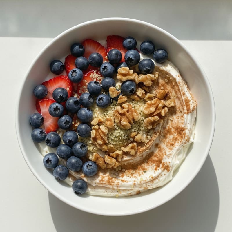 High-Protein Berry and Nut Yogurt Bowl