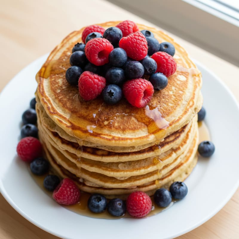 Protein Powder Pancakes with Berries