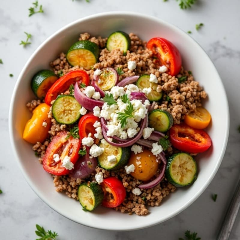 Healthy Ground Turkey with Roasted Vegetables