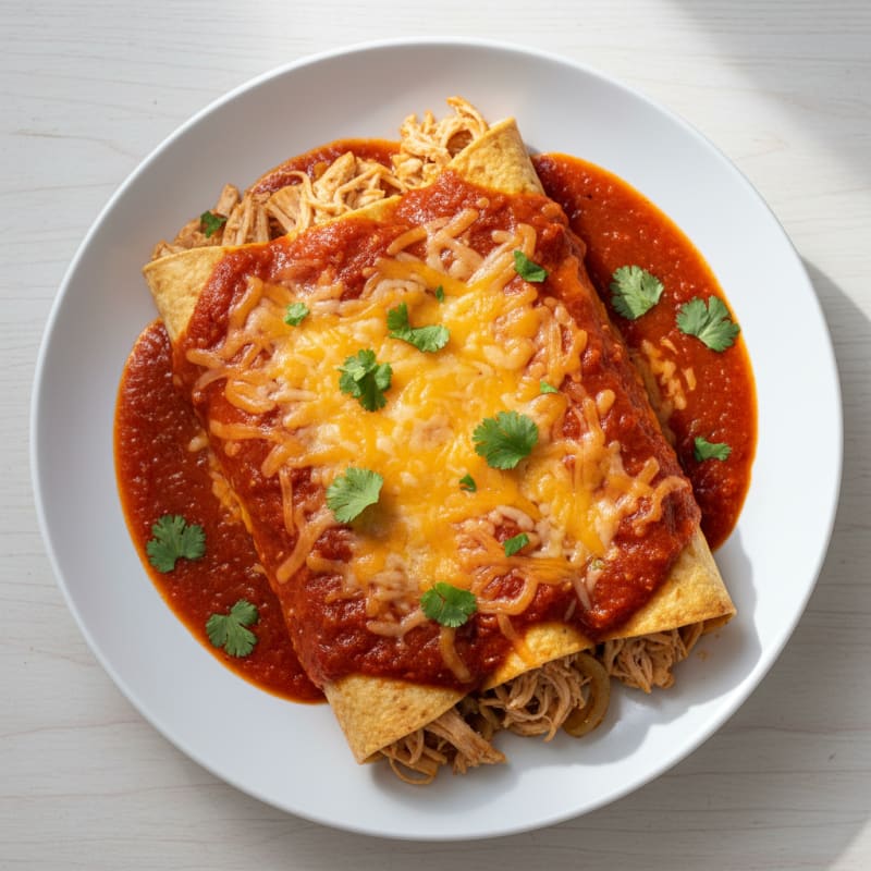 Chicken Enchiladas with Red Chili Sauce