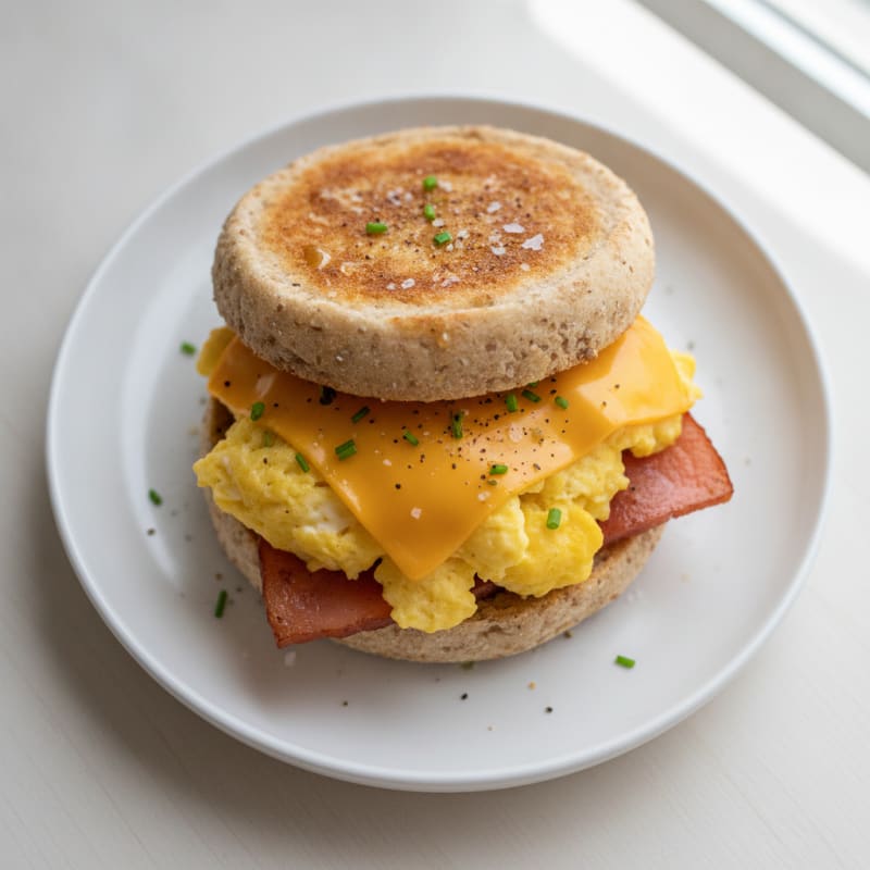 High-Protein Sprouted Grain Egg and Cheese Sandwich