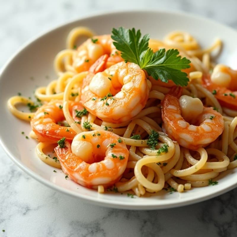 Lemon Garlic Prawn Whole Wheat Pasta