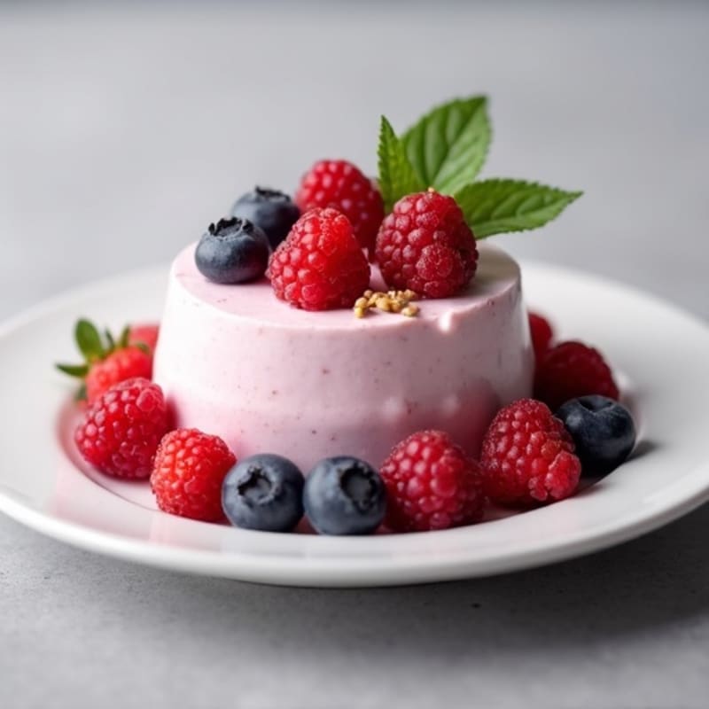 Greek Yogurt Protein Mousse with Mixed Berries