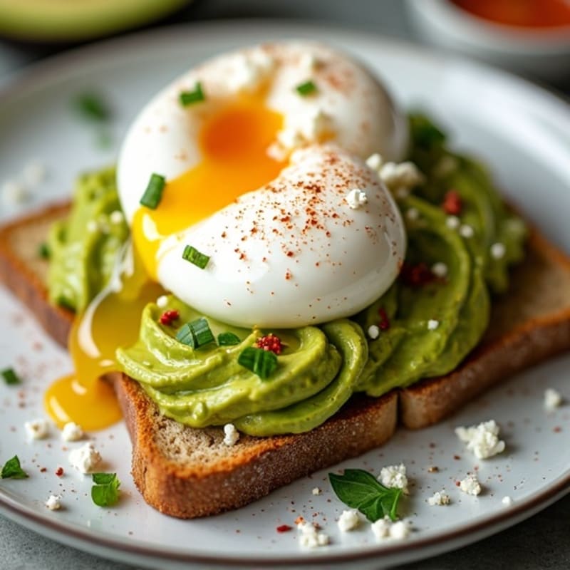 Smashed Avocado Toast with Soft Poached Eggs