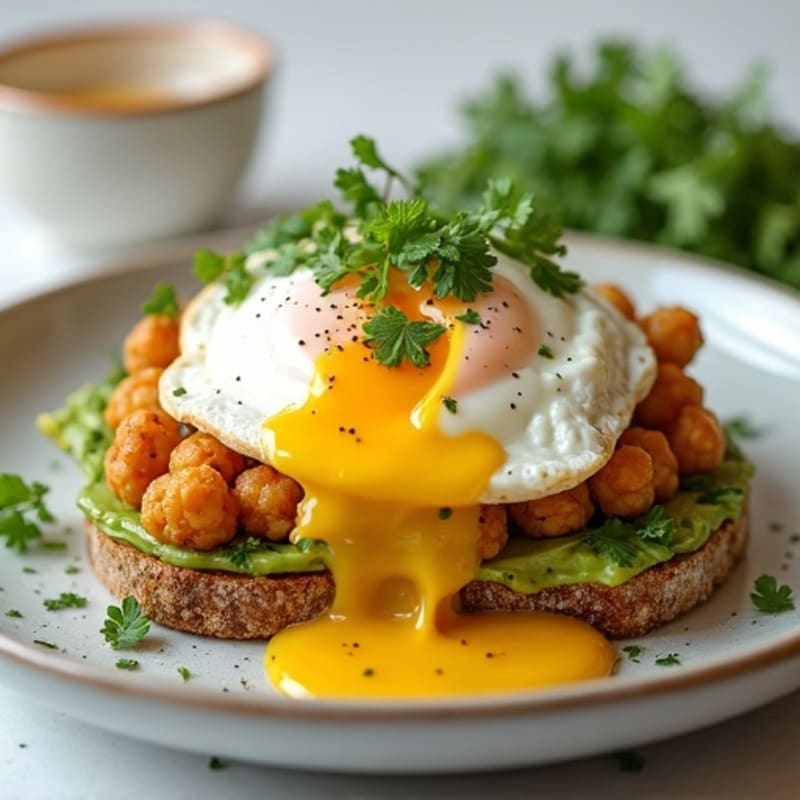 Crispy Lemon Herb Chickpea Toast with Creamy Avocado