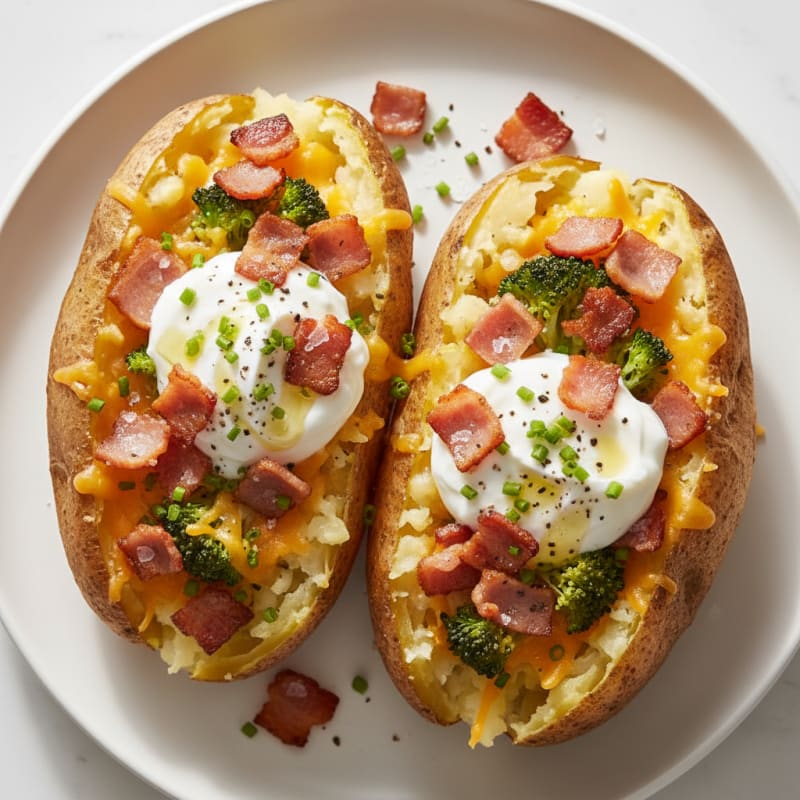Creamy Loaded Baked Potatoes with Crispy Bacon