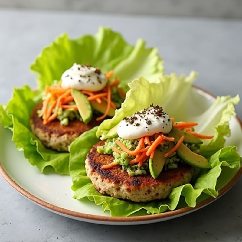 Turkey Burger Lettuce Wraps with Crunchy Slaw