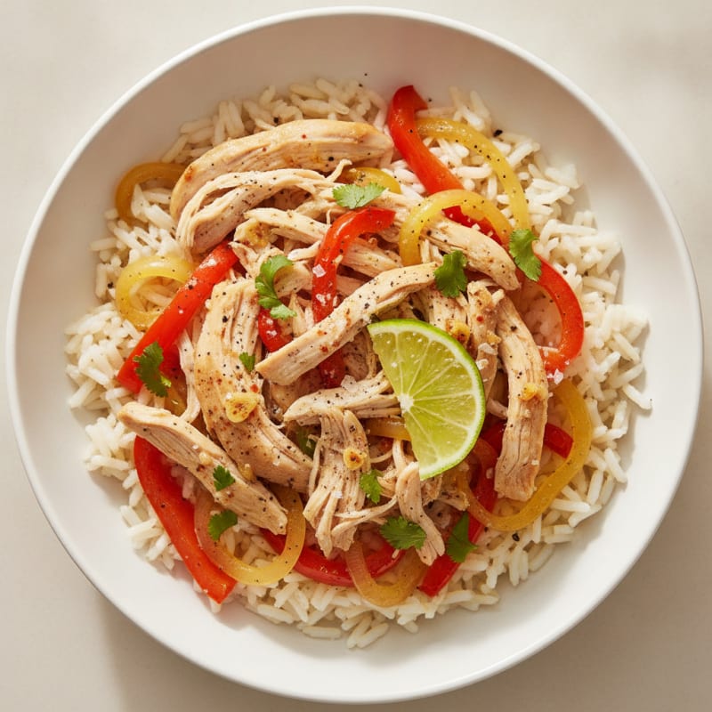 Shredded Chicken and Rice Bowl
