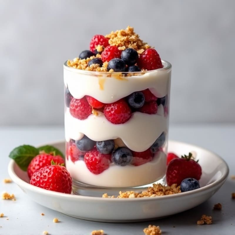 Greek Yogurt Protein Parfait with Mixed Berries