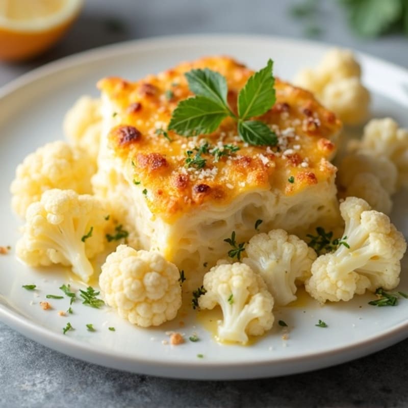 Creamy Garlic Parmesan Cauliflower Bake