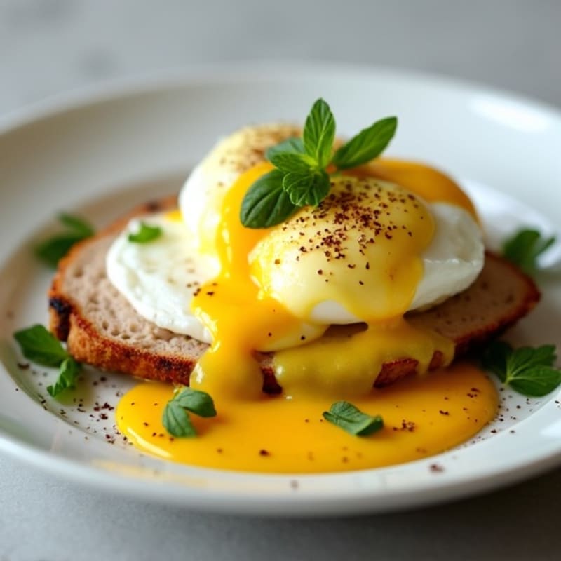 Protein-Packed Poached Eggs with Herb-Roasted Turkey and Hollandaise