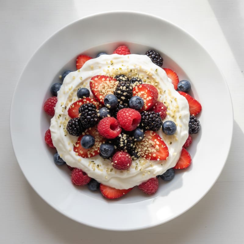 Greek Yogurt Protein Parfait with Mixed Berries
