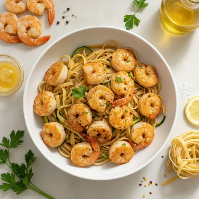 Garlic Butter Shrimp Scampi with Linguine