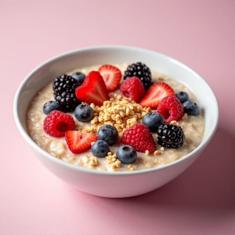 Creamy Berry-Almond Protein Oats