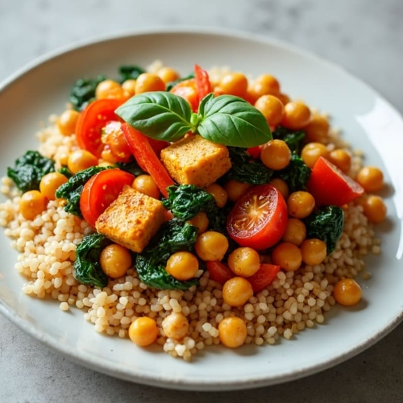 Hearty Chickpea Masala with Fresh Spinach