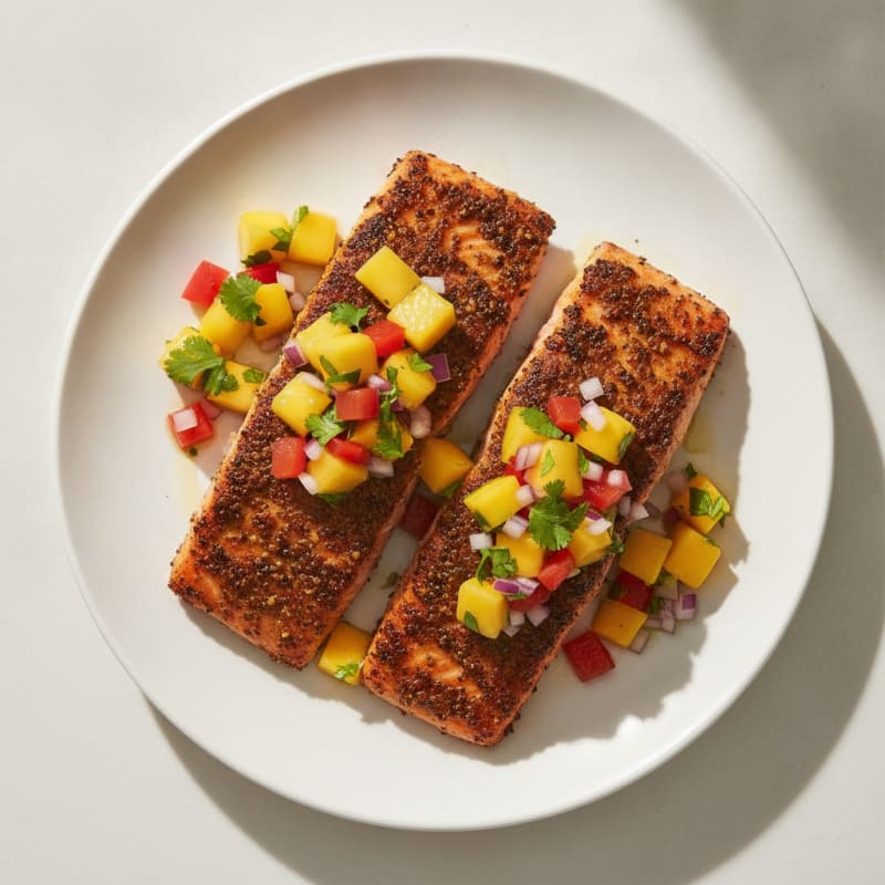 Jerk Salmon with Mango Salsa
