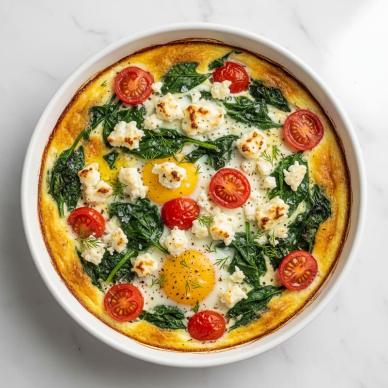 Baked Eggs with Spinach and Feta