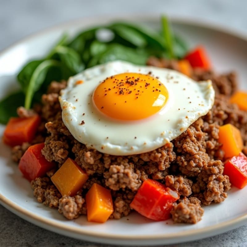 Hearty Ground Beef and Sweet Potato Hash