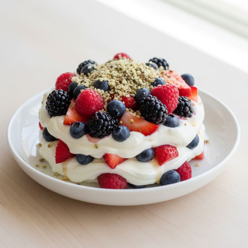 Greek Yogurt Protein Parfait with Mixed Berries
