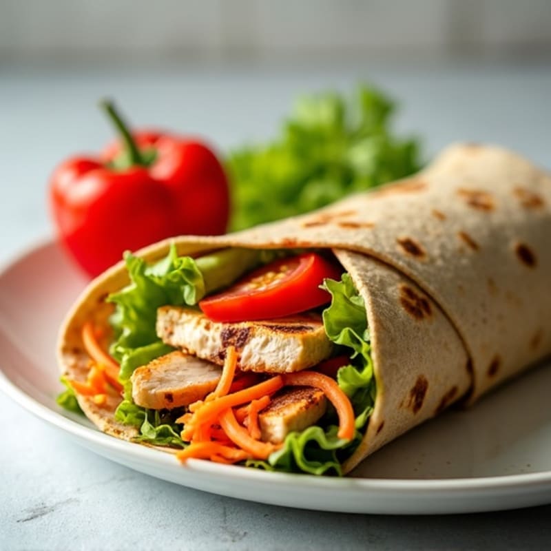 Fresh Grilled Chicken and Crispy Veggie Wrap