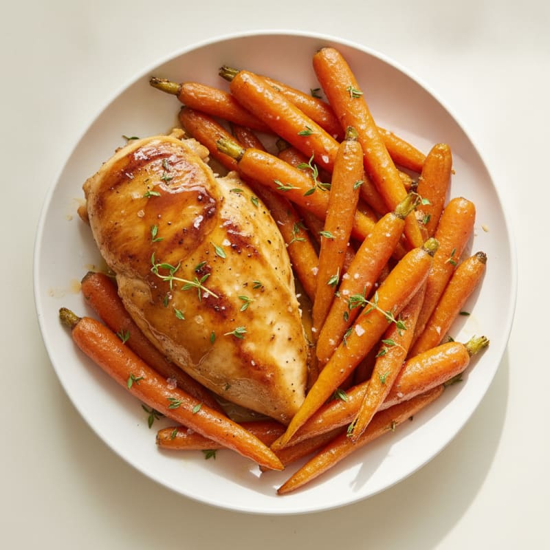 Maple-Glazed Roasted Carrots and Chicken
