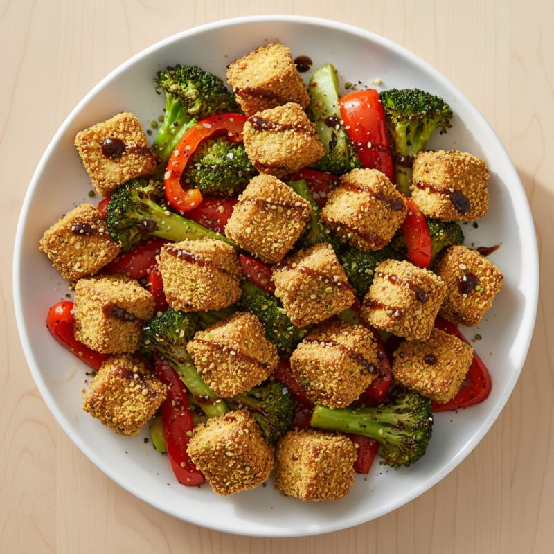 Pan-Seared Tofu with Roasted Vegetables