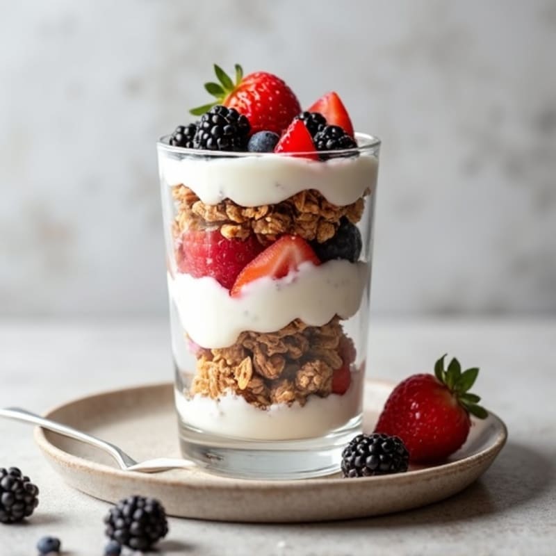 Creamy Greek Yogurt Parfait with Mixed Berries and Chia Seeds