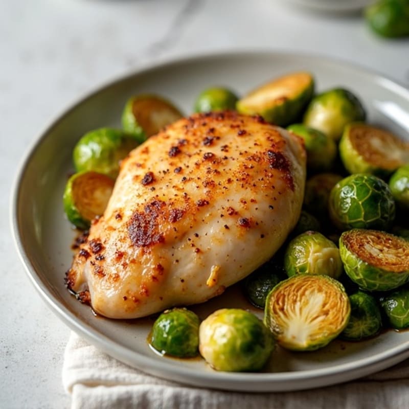Roasted Chicken and Crispy Brussels Sprouts
