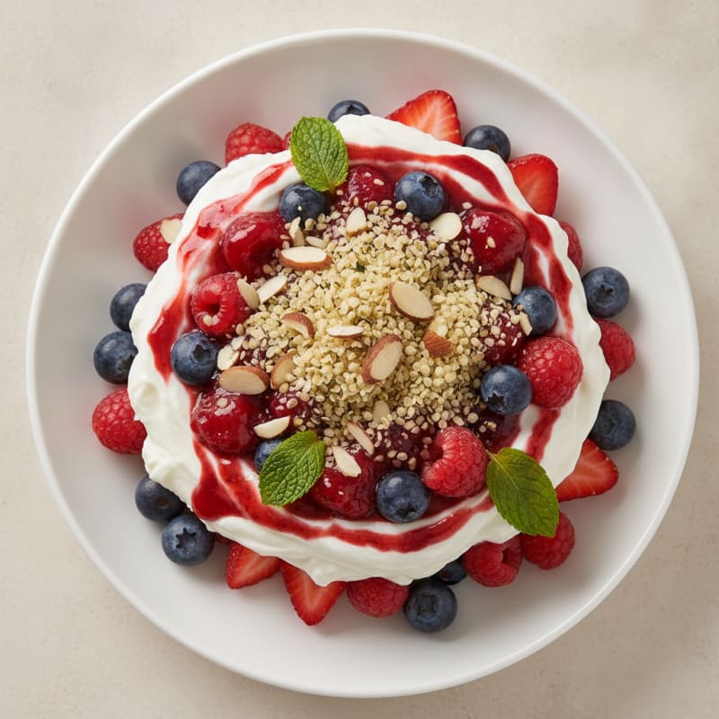 Greek Yogurt Protein Parfait with Mixed Berries