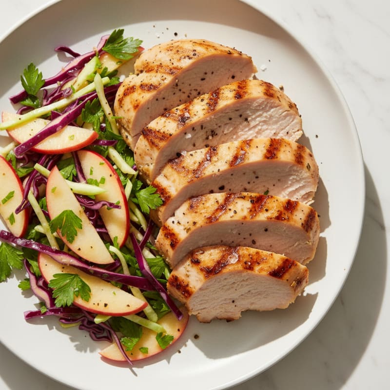 Grilled Turkey Breast with Crunchy Cabbage Slaw