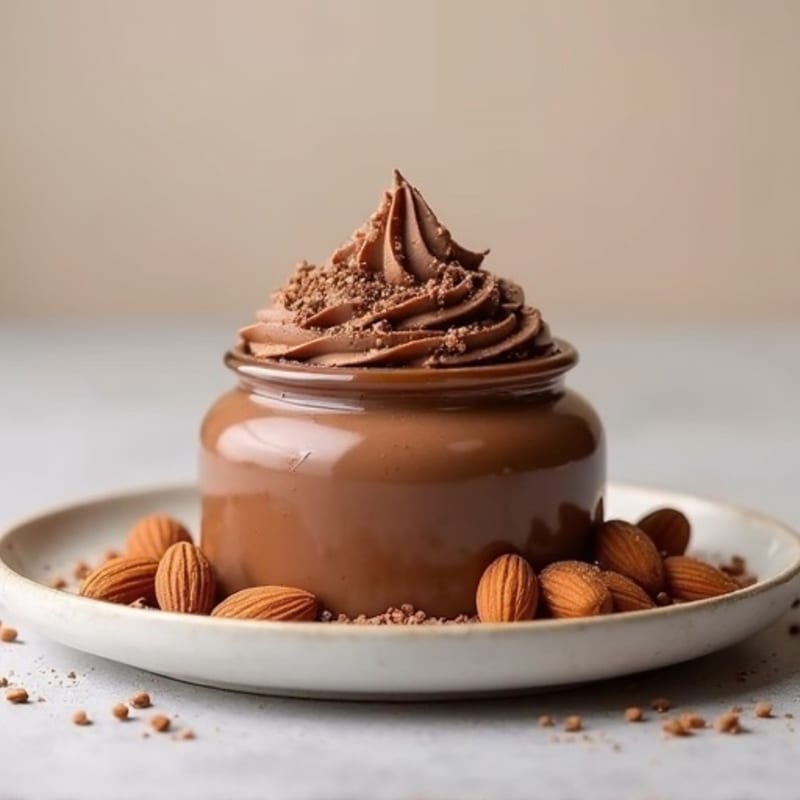 Chocolate Protein Mousse with Almond Butter