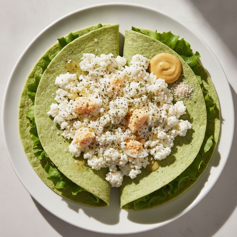 Cottage Cheese & Egg Romaine Wrap