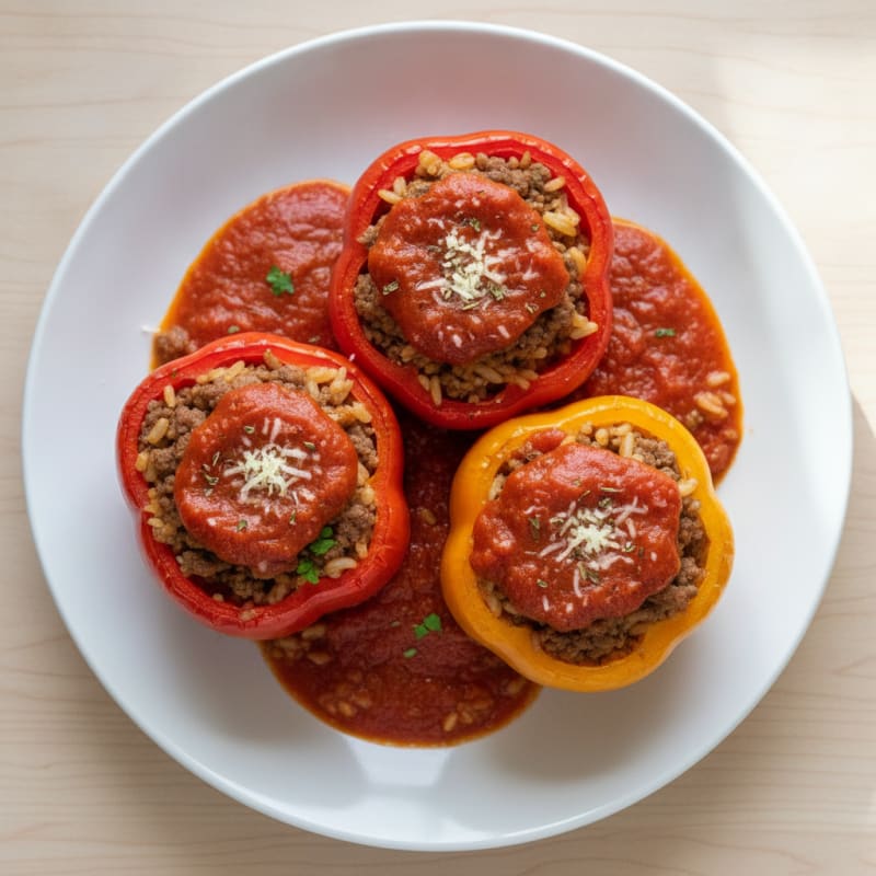 Savory Beef and Rice Stuffed Peppers