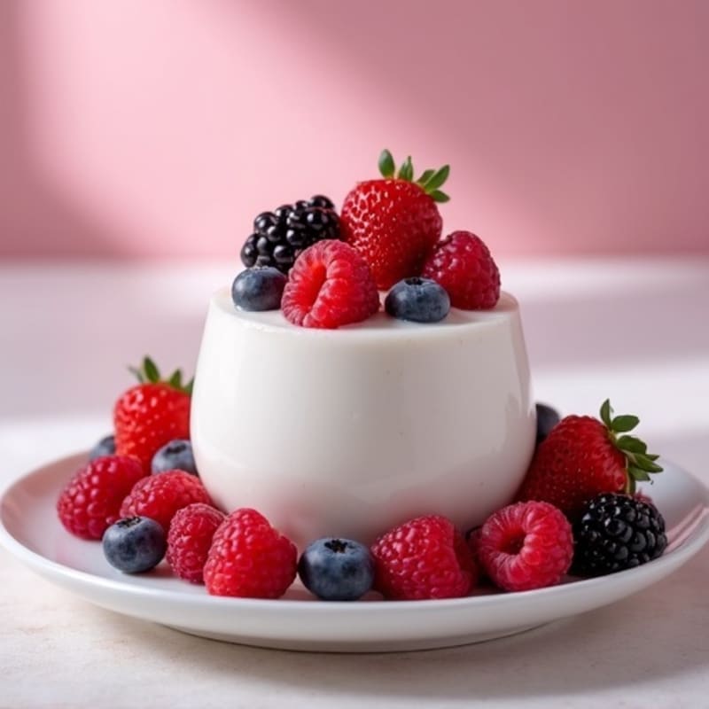 Silky Greek Yogurt Protein Mousse with Mixed Berries