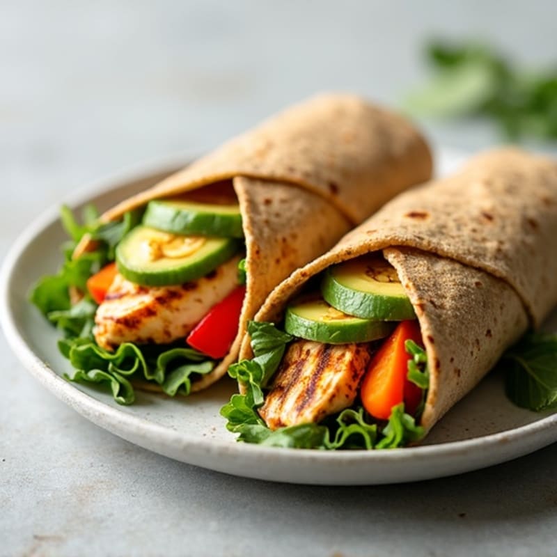 Fresh Veggie and Creamy Hummus Whole Wheat Wrap