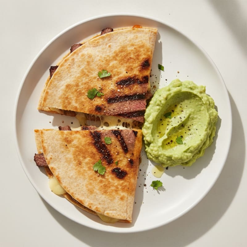 Carne Asada Quesadillas with Guacamole