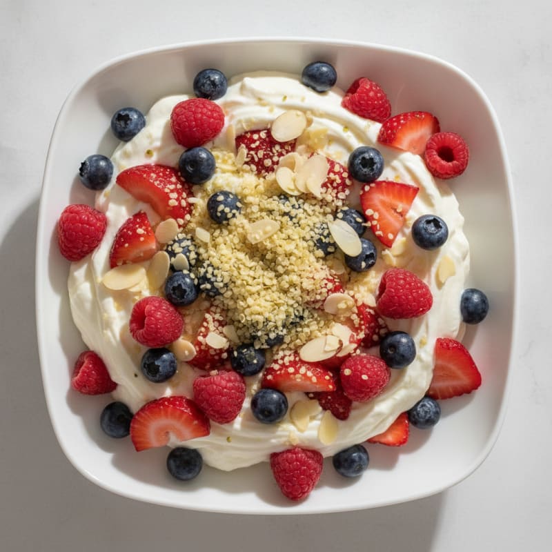 Silky Greek Yogurt Protein Parfait with Mixed Berries