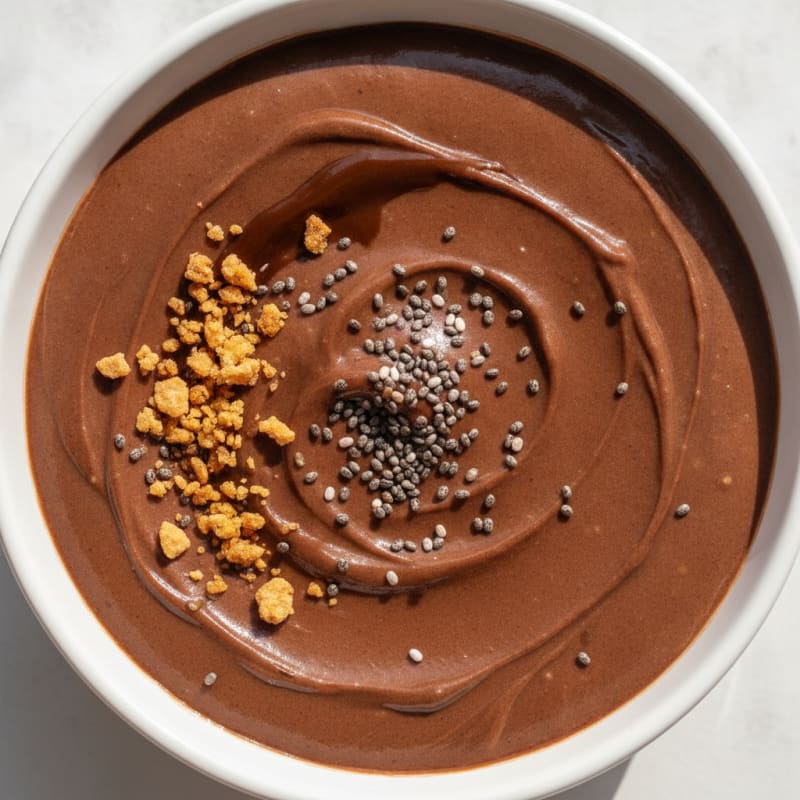 Silky Chocolate Protein Pudding with Chia Seeds