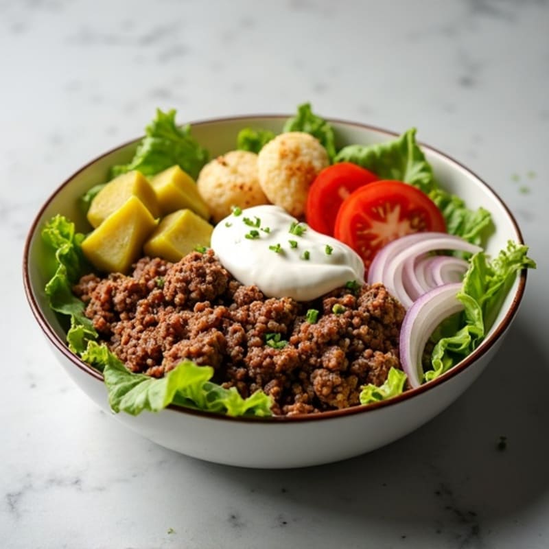 Lean Ground Beef Big Mac Protein Bowl