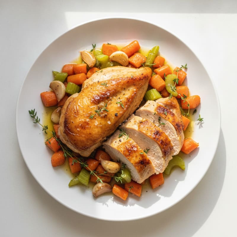 Roasted Chicken Breast with Garden Vegetables